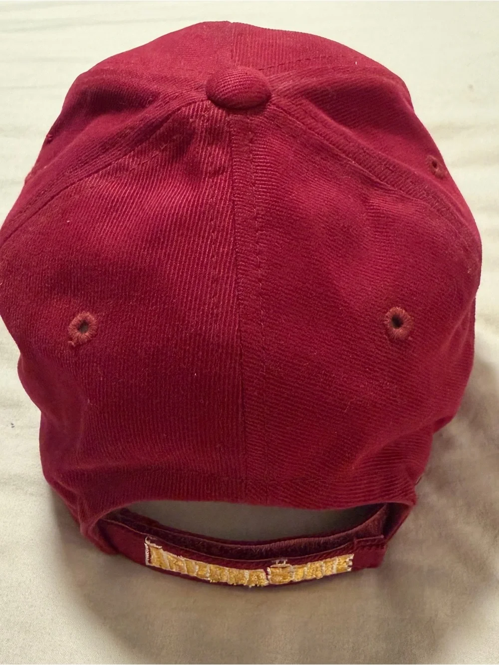 Maroon Baseball Cap with Embroidered Devil Logo